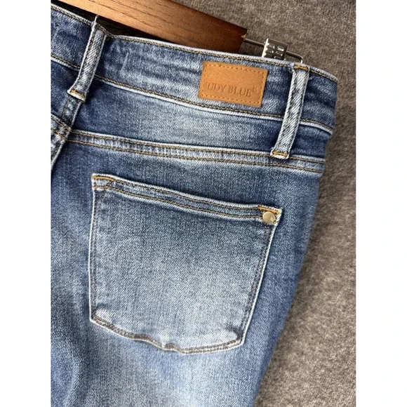 Judy Blue Inseam Panel Two Tone Flare Wide Leg Jeans High Rise Size 9/29 JB88524 - Picture 14 of 15